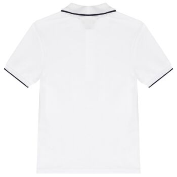 Younger Boys White Logo Polo Shirt