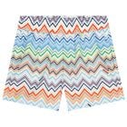 Boys Multi-Coloured Zig Zag Swim Shorts, 1, hi-res