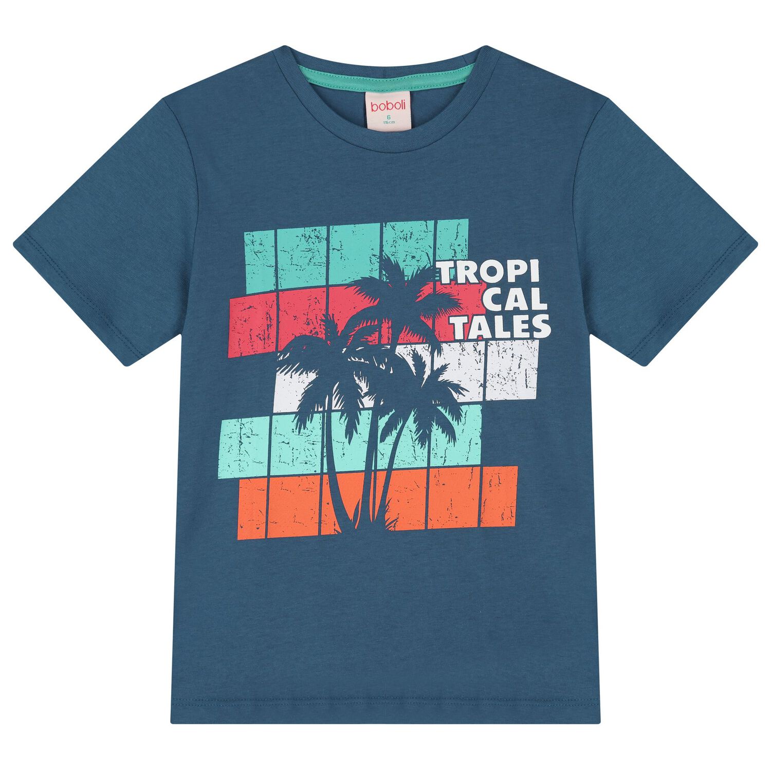 طقم شورت أزرق وبرتقالي للأولاد, 1, hi-res