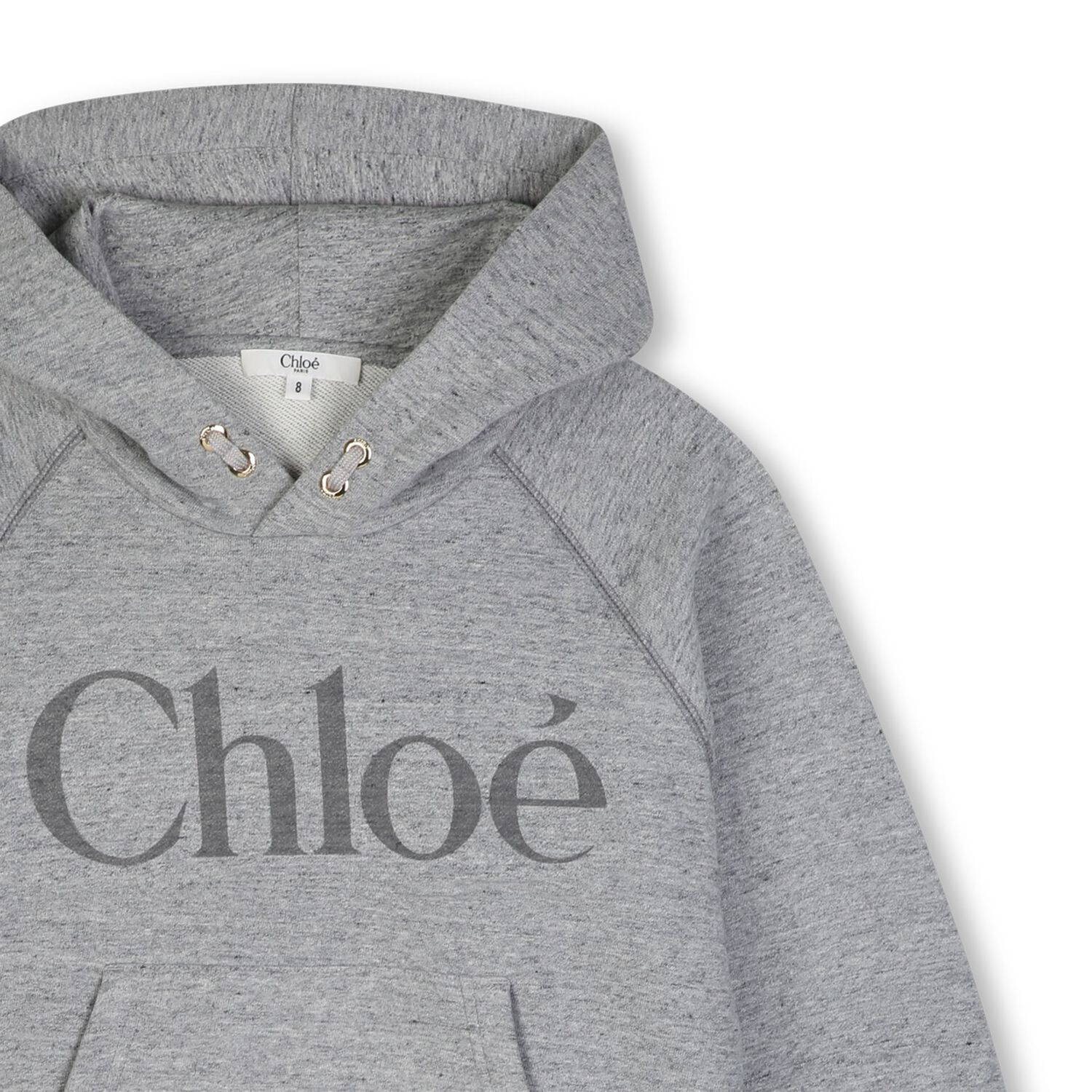 Girls Mini Me Grey Logo Hooded Top, 1, hi-res
