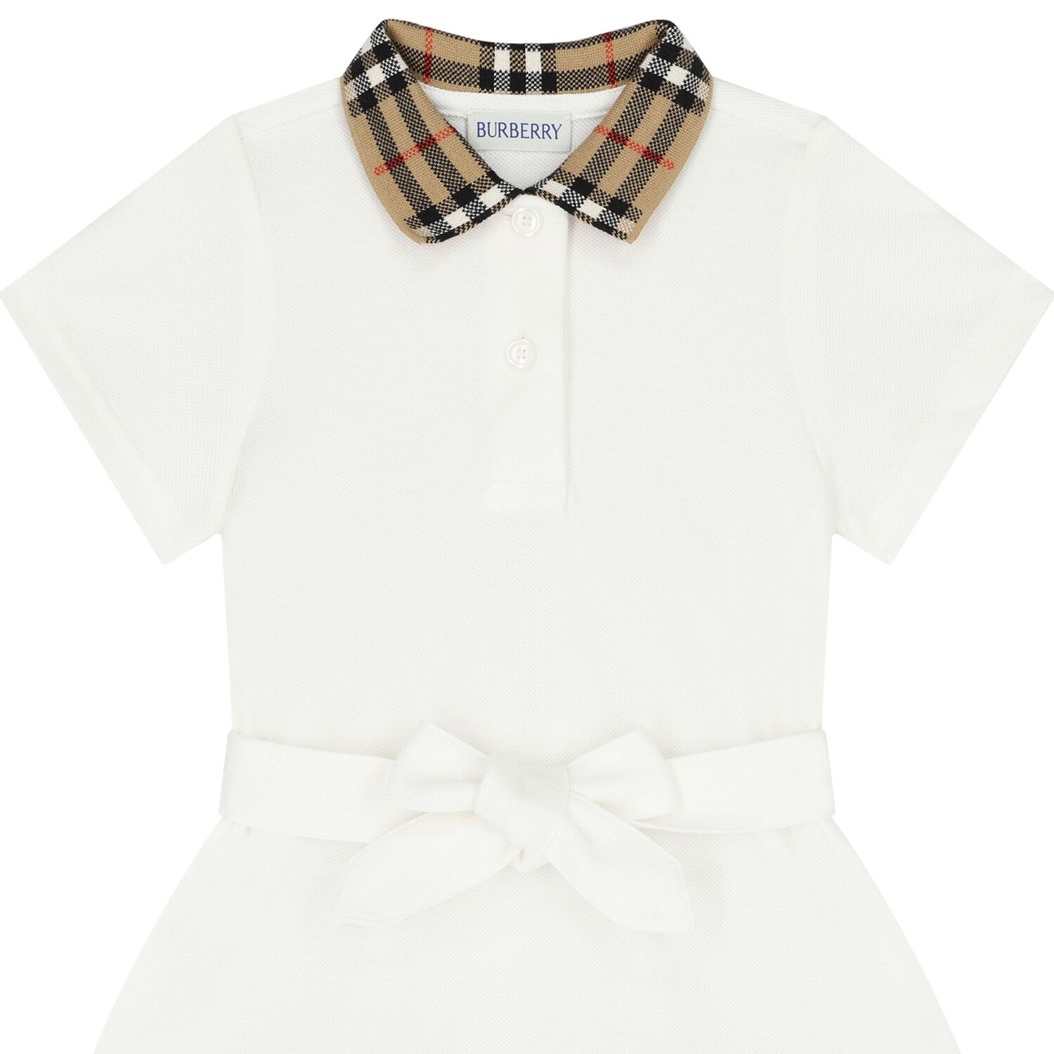 Baby Girls White Polo Dress, 1, hi-res