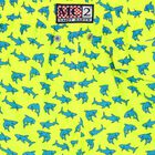 Boys Neon Yellow Sharks Swim Shorts, 1, hi-res
