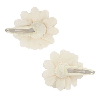 Girls Beige Flower Hairclips ( 2-Pack )