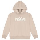 Beige Logo Hooded Top, 2, hi-res