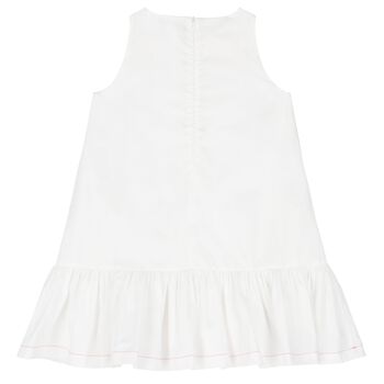 Girls White Zigzag Dress