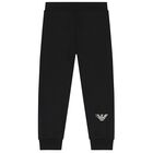 Boys Black Logo Tracksuit, 1, hi-res