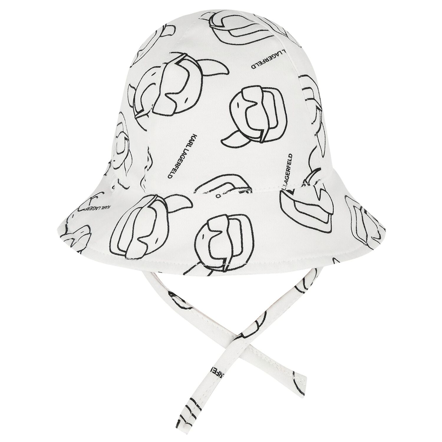 Baby Boys White Logo Reversible Logo Hat, 1, hi-res