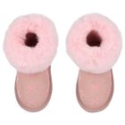 Girls Pink Suede Leather Bow Boots, 1, hi-res