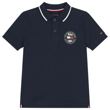 Boys Navy Blue Logo Polo Shirt