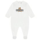 White Teddy Bear Logo Babygrow, 1, hi-res