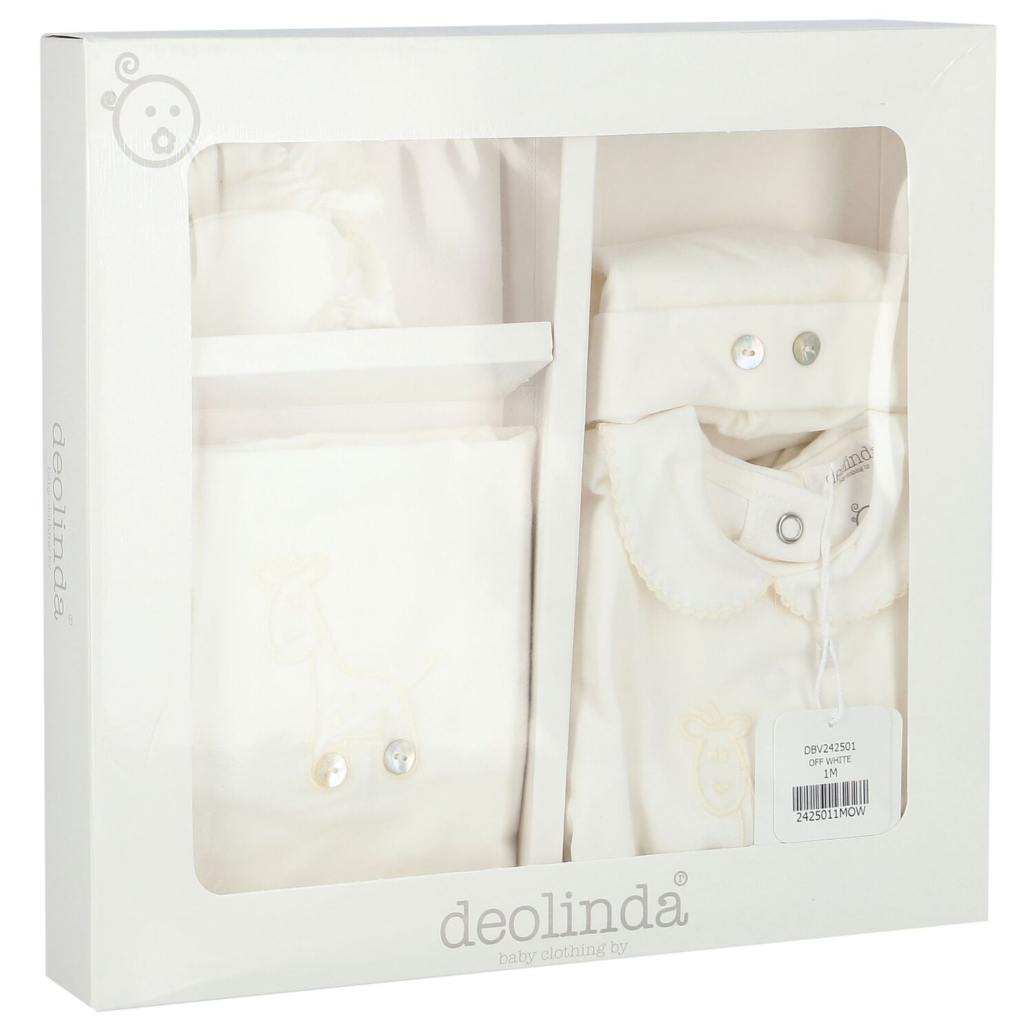 White Giraffe Babygrow Gift Set, 3, hi-res