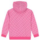 Girls Pink Logo Hooded Top, 1, hi-res