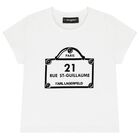 Girls White Logo T-Shirt, 1, hi-res