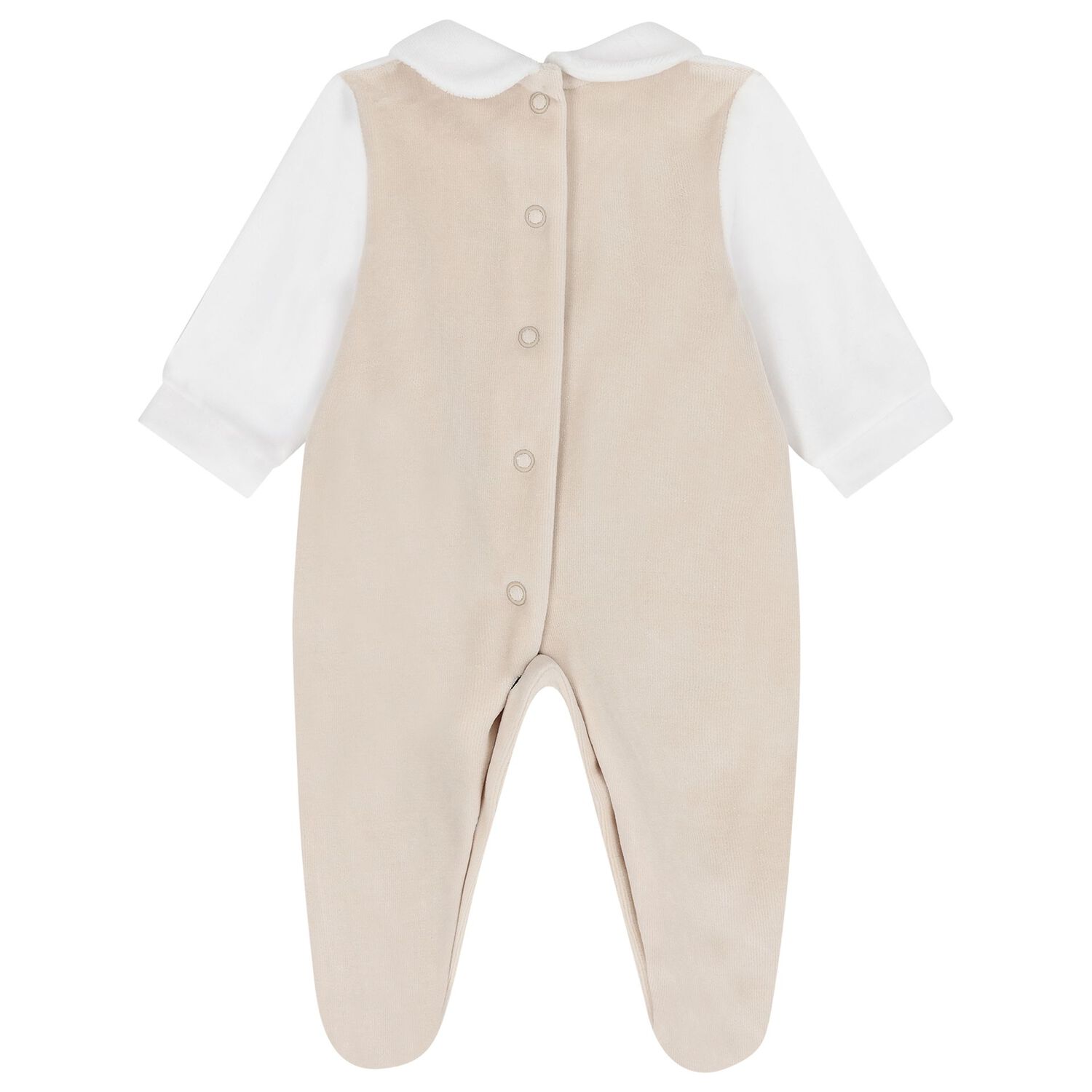 White & Beige Teddy Bear Babygrow Gift Set, 1, hi-res