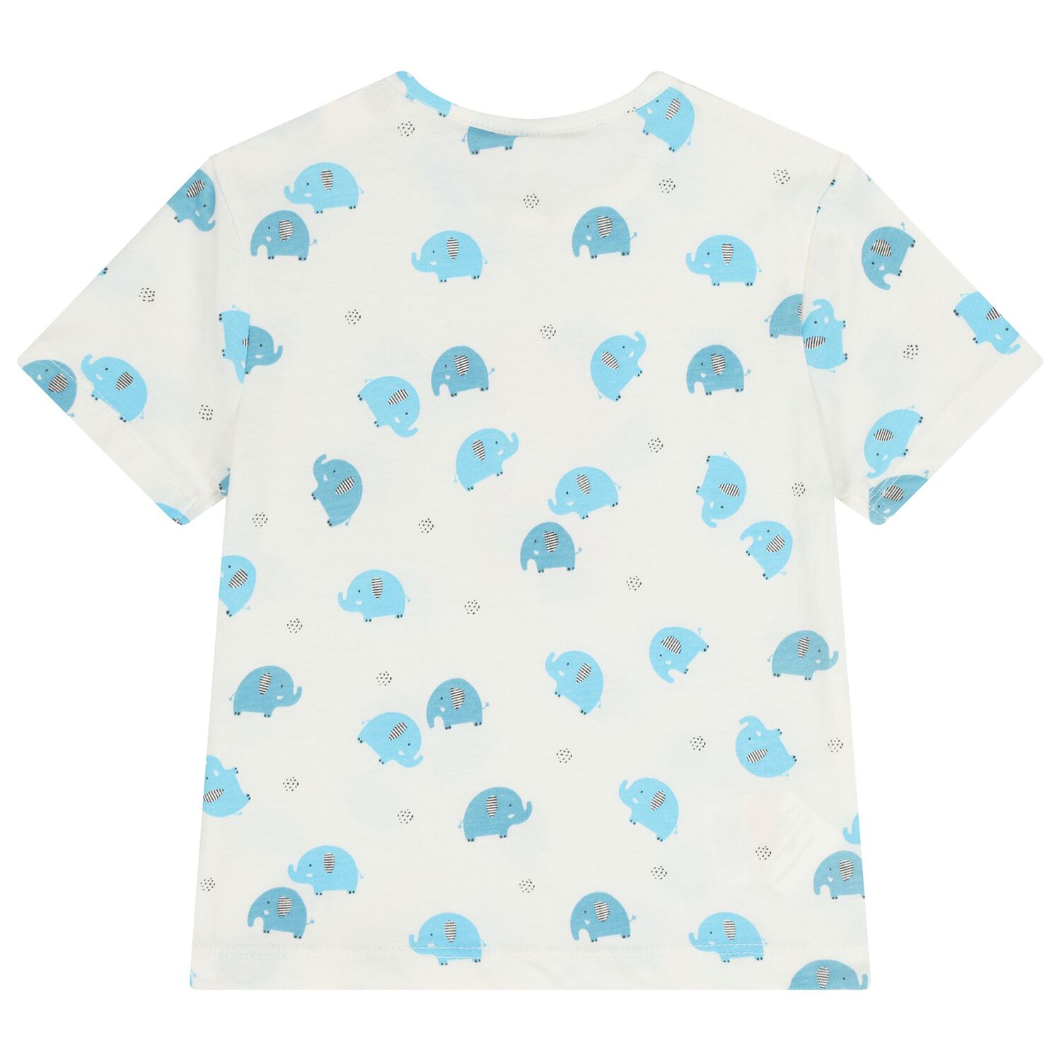 طقم شورت للأطفال الرضع بتصميم فيل باللون الأبيض والرمادي, 1, hi-res