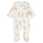 Baby Girls Ivory Teddy Bear & Rabbit Babygrow, 1, hi-res