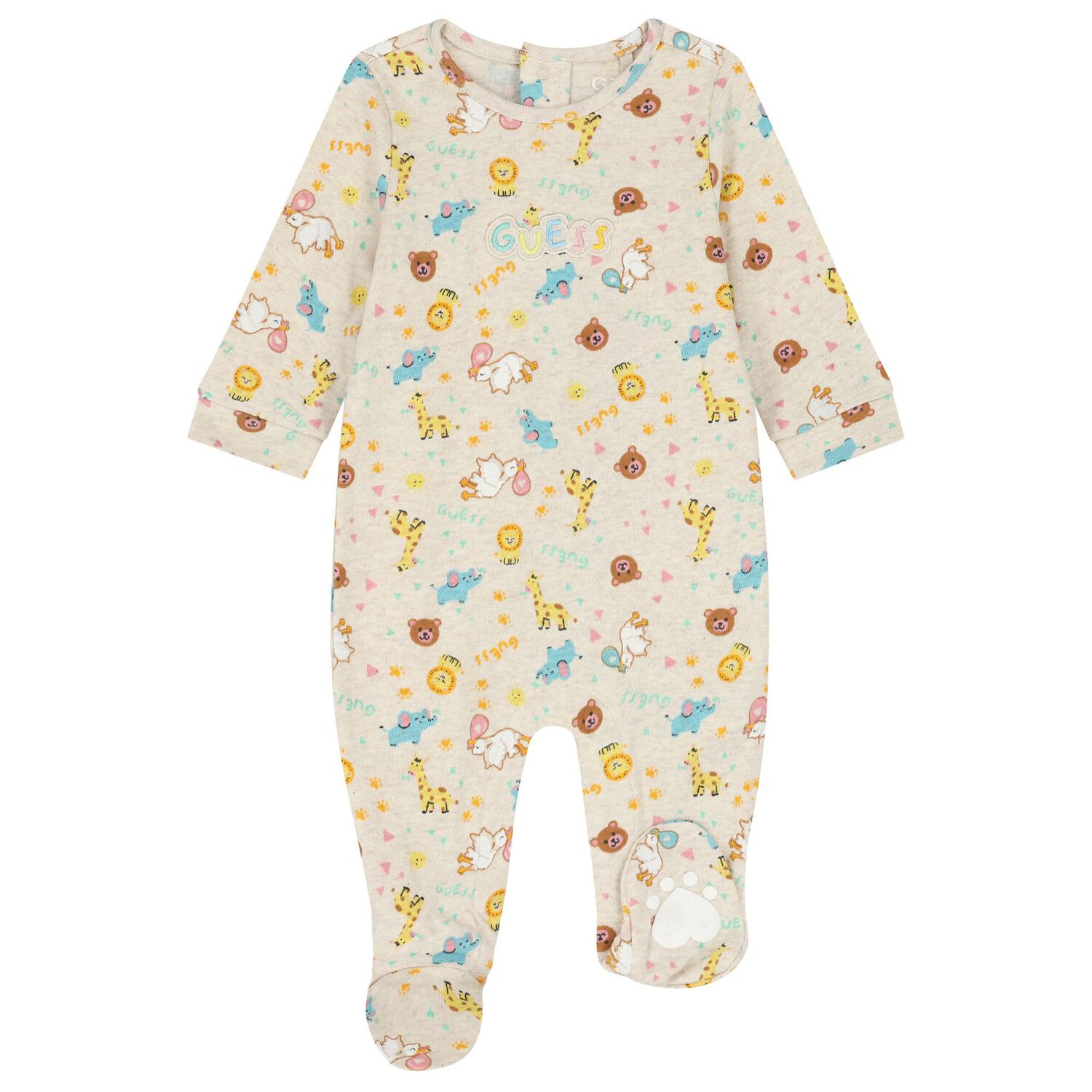 أفرول بنات بالشعار باللون البيج, 1, hi-res