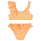 Girls Orange Ruffled Bikini, 1, hi-res
