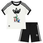 White & Black Disney Logo Shorts Set, 1, hi-res