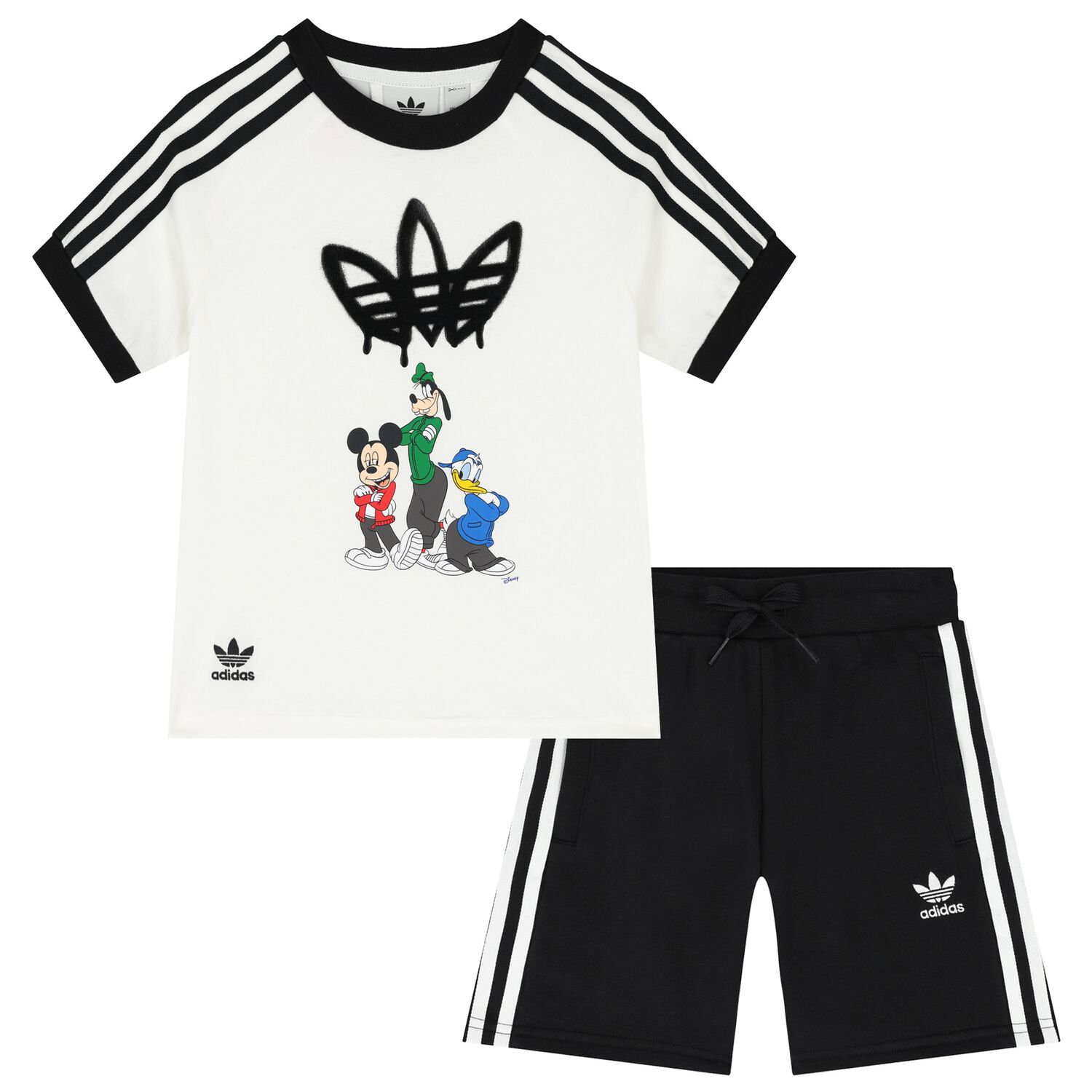 White & Black Disney Logo Shorts Set, 1, hi-res image number null