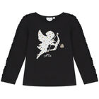 توب باللون الاسود للبنات, 1, hi-res