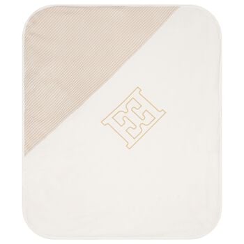 Baby Girls Ivory & Gold Logo Blanket