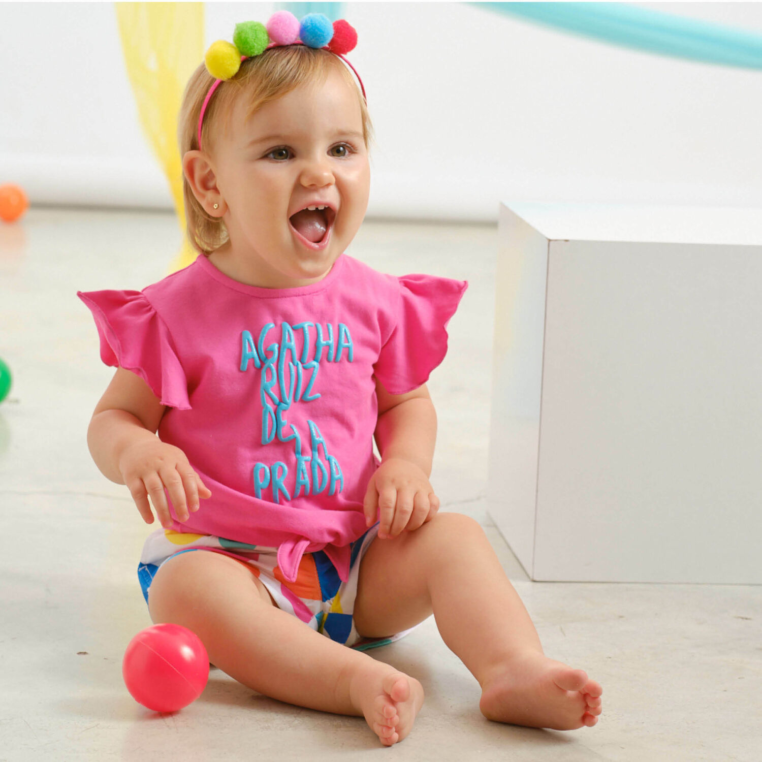 Girls Pink & Multicolor Short Set, 1, hi-res