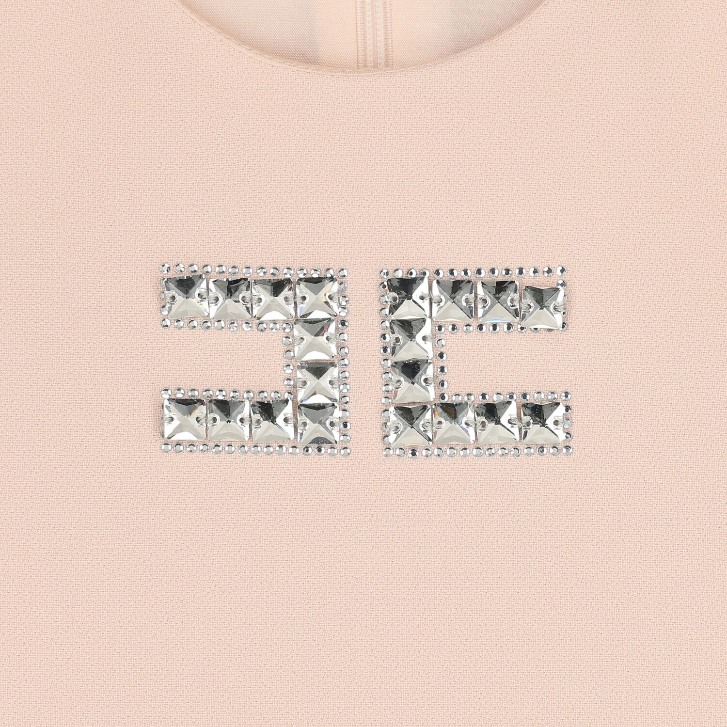 فستان بناتي مزين بشعار ماسي مطوي باللون الوردي, 1, hi-res