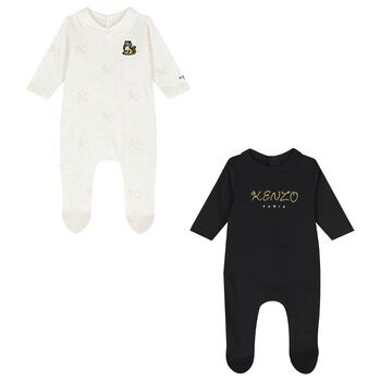 Black & Ivory Tiger Babygrows ( 2 Pack ) 
