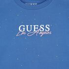 Girls Blue Embellished Logo T-Shirt, 2, hi-res