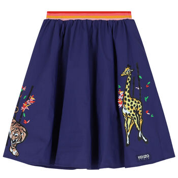 Girls Navy Blue Logo Skirt