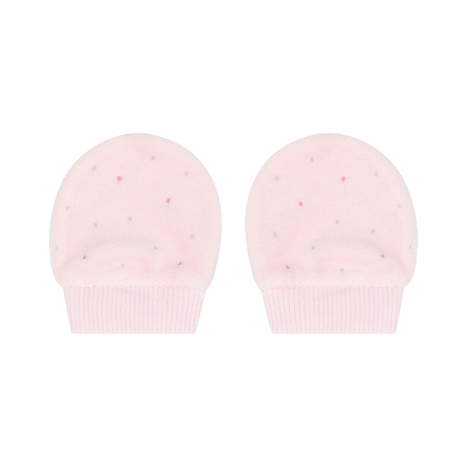 Baby Girls Pink Hat & Mitten Set, 2, hi-res