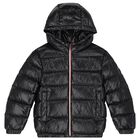 جاكيت أولاد مبطن بالشعار باللون الأسود, 1, hi-res