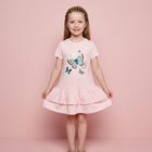 Younger Girls Pink Butterflies Logo Dress, 3, hi-res