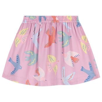 Girls Pink Birds Skirt