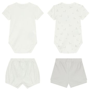 Ivory & Grey Bodysuits Set ( 2 Pack )