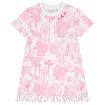 Girls White & Pink Jungle Dress