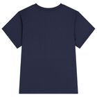 Boys Navy Blue Teddy Bear Logo T-Shirt, 3, hi-res