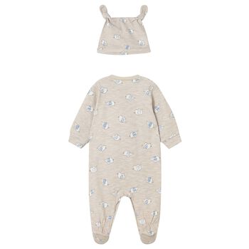 Baby Boys Beige Elephant Babygrow Set