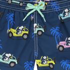 Boys Navy Blue Snoopy Swim Shorts, 1, hi-res