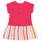 Girls Pink & White Heart Dress, 1, hi-res