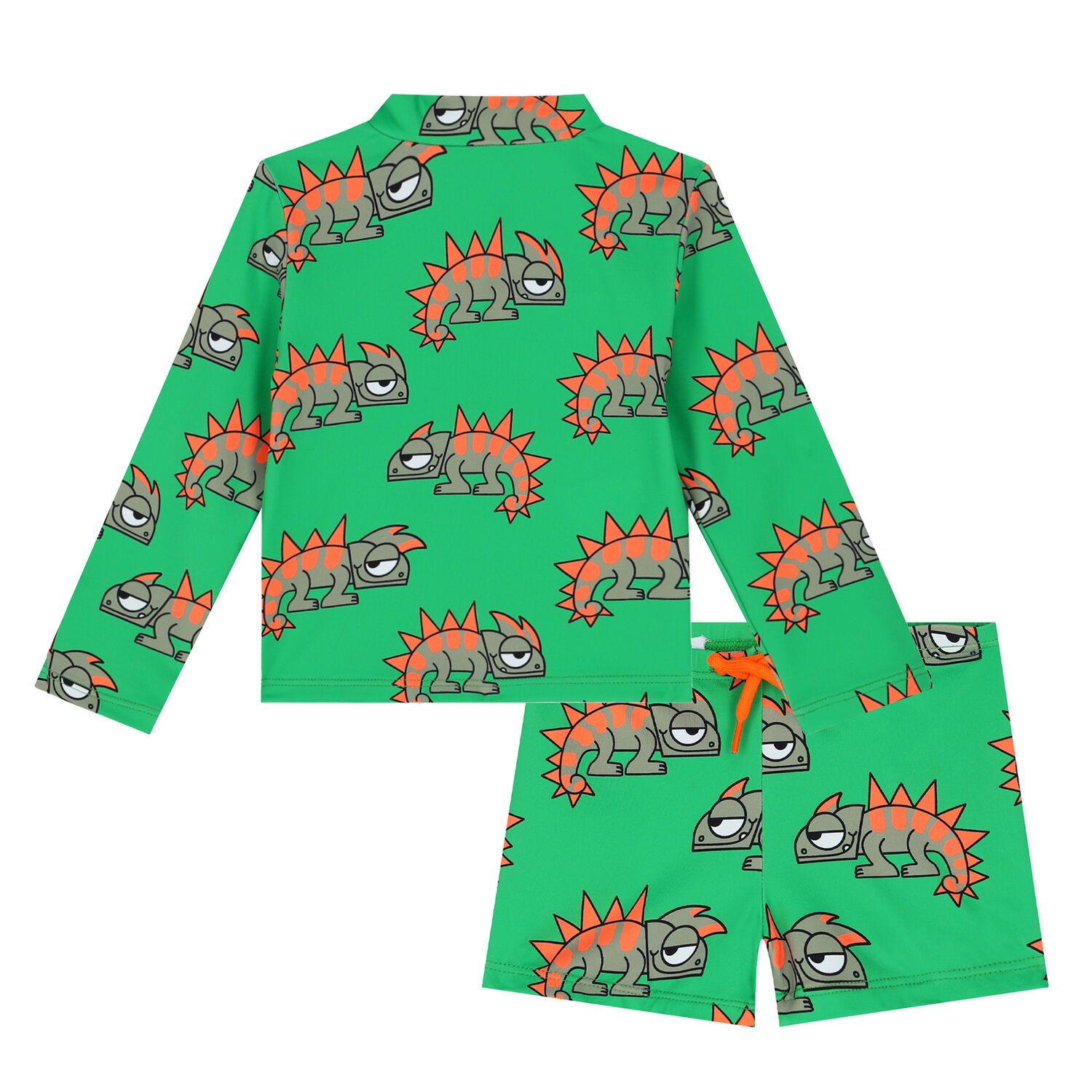 Younger Boys Green Chameleon Bodysuit Set, 1, hi-res