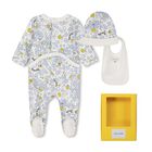 Ivory & Blue Popcorn Logo Babygrow Gift Set, 1, hi-res