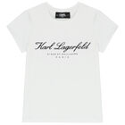 Girls White Logo T-Shirt, 1, hi-res