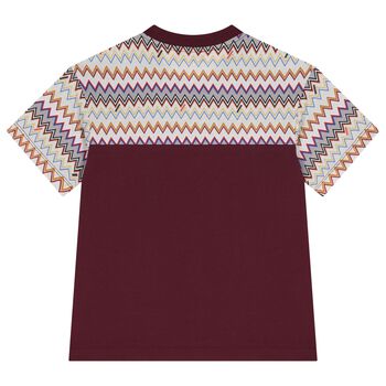 Boys Burgundy Zigzag T-Shirt