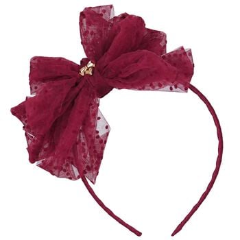 Girls Burgundy Bow Gladys Headband 