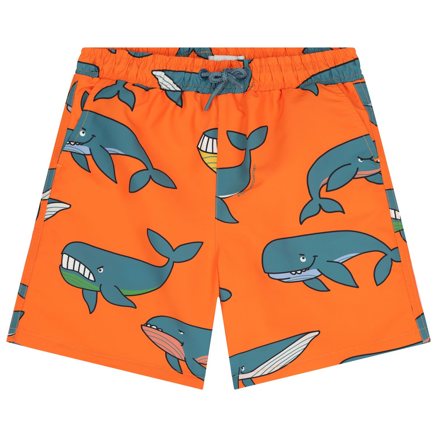 Boys Orange Whale Swim Shorts, 1, hi-res