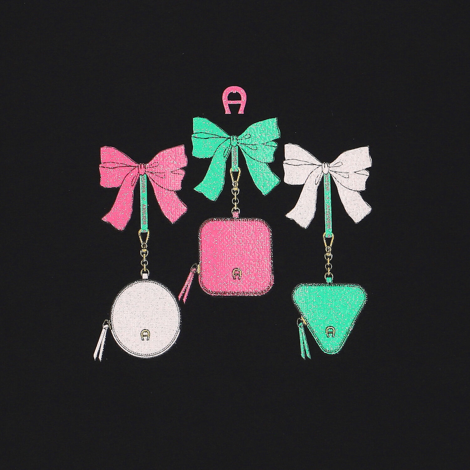 فستان بالشعار باللون الأسود , 1, hi-res