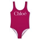 Girls Mini Me Pink Logo Swimsuit, 1, hi-res