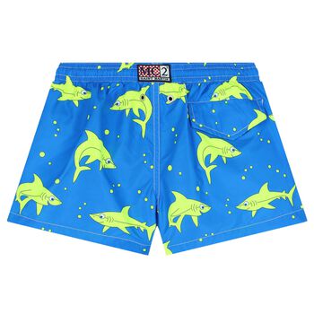 Boys Blue Sharks Swim Shorts
